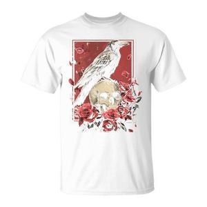 T-shirt Gotica Estetica Y2K con Corvo e Teschio, Stile Grunge per Promozioni - Product Image 1