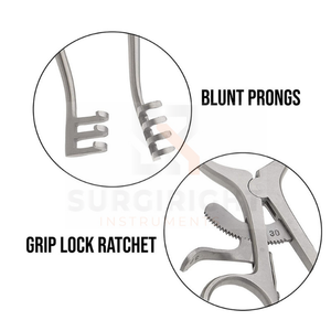 Instruments d'otoscopie manuels en acier, rétracteurs auto-fixants Plester, rétracteur mastoïde par SurgiRight - Product Image 3