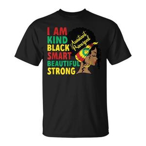 Camiseta con diseño de melanina afroamericana, negra, inteligente, hermosa y fuerte - Product Image 1