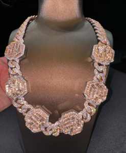 เครื่องทดสอบเพชรผ่านกระฮิปฮอป S925เงินเพชรน้ำแข็ง3แถว14มม.-20มม. VVS Moissanite cuban Link Chain สำหรับผู้ชาย16มม. 18มม. - Product Image 5