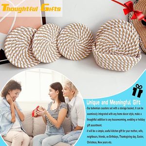 Meilleur artisanat Dessous de verre de table Conception de corde de coton pour les fêtes et la vaisselle Tapis et tampons décoratifs à fonctions multiples - Product Image 6