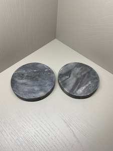 Juego de posavasos redondos de mármol negro - Product Image 6