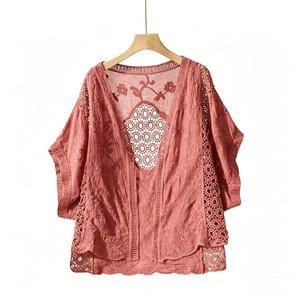 Robe d'été pour femme en tricot 100 % polyester respirant, coupe droite, col asymétrique, taille élastique, manches courtes, motif tie-dye, idéale pour la plage - Product Image 2