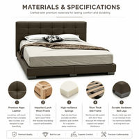 Meubles de chambre à coucher de luxe modernes et postmodernes en cuir Napa italien, cadre en bois de pin importé réglable, lit king size en cuir