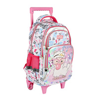 Adorable Ensemble de Sac d'École pour Filles: Sac à Lunch, Trousse à Crayons et Sac à Roulettes Pailleté Alpaga pour Enfant et Étudiante