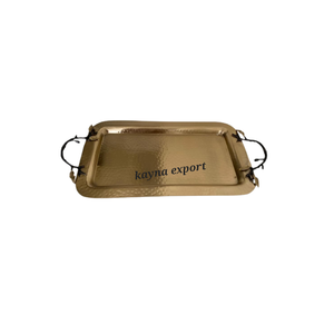 Bandeja pulida de acero inoxidable con forma ovalada de nuevo diseño Bandeja de metal pulido decorativa de lujo Bandeja para servir chocolate - Product Image 2