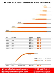 Electrodo de aguja de corte de tungsteno fino para cirugías faciales, 4cm - Product Image 6