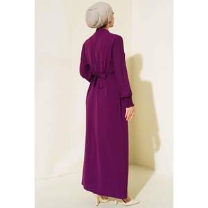 Robe à manches plissées Pourpre - Product Image 3