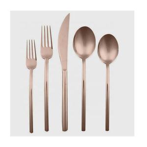 Ensemble de couverts en acier inoxydable de conception simple, manche long, nouveau, élégant, cuillère, couteau, fourchette - Product Image 2