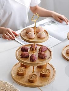 <b>3</b>-<b>Tier</b> Wooden <b>Cake</b> <b>Stand</b> Wedding <b>Cake</b> Display <b>Cake</b> <b>Stand</b> Support Custom Design Manufacture in Good Price - Product Image 2