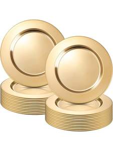 Assiette de présentation décorative en métal avec motif floral en relief pour les événements de fête à table à manger - Product Image 2