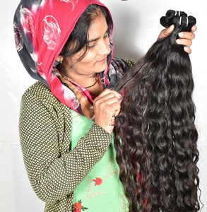 Vente en gros de cuticules alignées de couleur naturelle boucles de vagues lâches cheveux Remy d'Inde tissage à double trame vendeurs de cheveux humains bruts indiens - Product Image 6