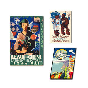 Carteles de Metal artísticos lineales a la moda al por mayor, decoraciones para las paredes del salón, características suizas, placa de hojalata, Impresión de pared de Metal colorida - Product Image 1