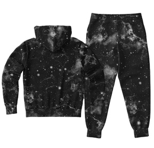 Ensemble de survêtement sportif imprimé 3D Universe pour homme et femme, sweat à capuche et pantalon, logo personnalisé - Product Image 4