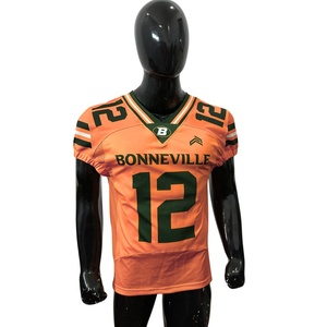Camisetas de fútbol americano personalizadas OEM ODM para jóvenes y adultos, ropa de equipo con nombre y número, ropa deportiva con panel de malla - Product Image 5