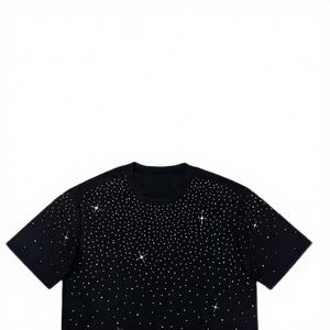 Camiseta de Verano para Hombre, de Manga Corta, Corte Cuadrado, con Estampado de Diamantes de Imitación y Cristales Brillantes - Product Image 2