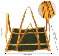 Sac de levage en toile réutilisable, résistant aux coupures, robuste, avec sangles de sécurité et poignées renforcées, noir LN04