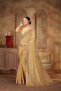 ผ้าชีฟองซาเร่สำหรับผู้หญิง ดีไซน์ล่าสุดจาก Fab Zone พร้อมงานปักด้วยด้ายหลากสี เหมาะสำหรับงานปาร์ตี้และเทศกาล เสื้อผ้าสไตล์อินเดียและปากีสถาน - Product Image 4