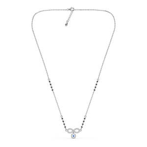 Compre un Mangalsutra de Plata Pura con Baño de Oro, Cadena de Perlas y Diamantes, Estilo Étnico Religioso, Regalo Perfecto para su Esposa - Product Image 3