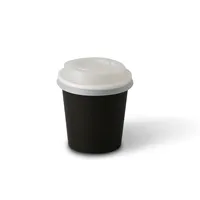 Gobelets en papier mini espresso à paroi simple, bio-revêtement, noirs, Ø 62 mm, 4 oz, 100 ml, pour café - 1000 pcs/carton