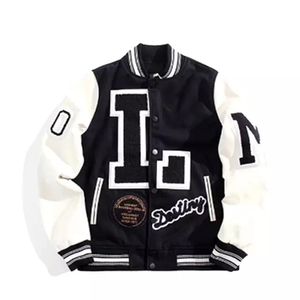 Lettre de broderie chenille personnalisée Patch détail deux tons Baseball Letterman College Varsity Jacket pour hommes - Product Image 5