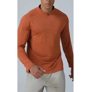 Hauts de sport à haute performance pour la course à pied, vêtements d'entraînement fitness à faible MOQ, veste de survêtement de gym à fermeture éclair 1/4, réduction sur les achats en gros - Product Image 5