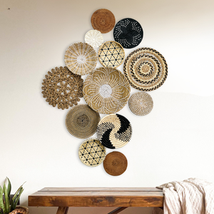 Decoración de Pared Tejida Estilo Boho Tropical, Cesta de Pared de Ratán y Bambú, Proveedor Vietnamita, Envío a Todo el Mundo - Product Image 2