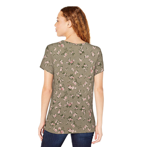 Camiseta de algodón informal de verano para mujer, Unisex, nuevo diseño, transpirable, cuello redondo, manga corta, estampado personalizado, teñido liso - Product Image 6