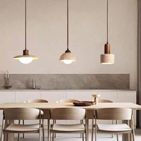Lustre LED carré en pierre naturelle travertin Wabi Sabi, hauteur réglable, lumière blanc chaud 3000K, anti-éblouissement