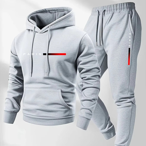 Men'<b>s</b> Tracksuit Sets Hoodie and <b>Pants</b> <b>Women</b> Solid Color Hooded Pullover+<b>Pants</b> <b>Suit</b> Casual Sportswear Sets Male - Product Image 1