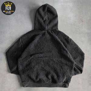 Couleur noire meilleur vendeur avec propre conception respirant doux au toucher matériel hommes casual porter des sweats à capuche de lavage à l'acide - Product Image 2