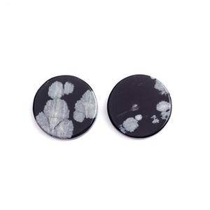 Offre Spéciale Haute Qualité 12mm Naturel Flocon De Neige Obsidienne Plat Cabochon Lisse Pierres Précieuses En Vrac De Fournisseurs De Pierres Précieuses De Qualité - Product Image 3