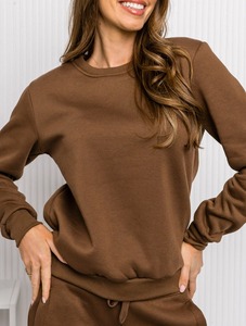Meilleur prix Ensemble de survêtement d'entraînement 100% coton pour femmes coupe ajustée grande taille vêtements décontractés avec logo personnalisé écologique - Product Image 2