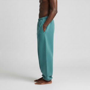 Pantalon de jogging décontracté pour homme en toile épaisse et molletonnée, coupe oversize, taille mi-haute, brodé, avec cordon de serrage - Product Image 6