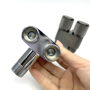 New Lychee hình đôi xử lý faucetaccessories Kẽm hợp kim thép không gỉ waterdistributor với một đầu vào và hai cửa hàng - Product Image 4