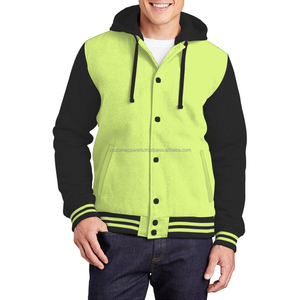 Retro Wool Blend Varsity <b>Jacket</b> for <b>Men</b> Windproof Heritage Style Stand Collar with Custom Embroidery - Product Image 1