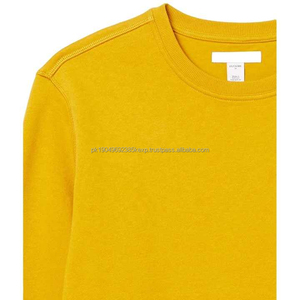 เสื้อสเวตเตอร์คอกลมของผู้ชายเสื้อฮู้ดแขนยาวผ้าฟลีซจัมเปอร์สีเหลืองออกแบบได้ตามต้องการ - Product Image 4