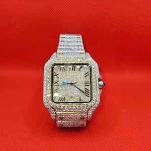 Les plus recherchés Streetwear urbain personnalisé montre pour hommes étincelant style Hip Hop mouvement à quartz Premium Iced Band prix d'usine - Product Image 1