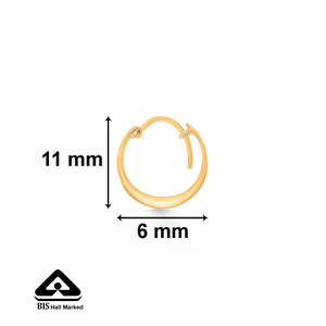 Yellow <b>Gold</b> Hoop <b>Earring</b> for <b>Men</b> with Zircon and Pearl - Product Image 5