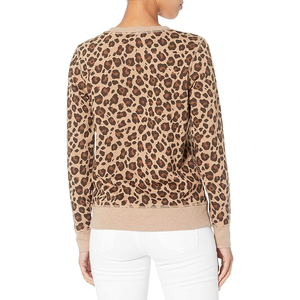 เสื้อสเวตเตอร์คอตตอนคอกลมของผู้หญิงแฟชั่นยอดนิยมสีพื้นคอลเลกชันฤดูหนาวขายส่ง - Product Image 2