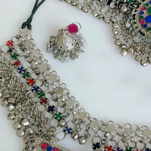 Conjunto de joyería afgana de moda de lujo para mujer, pendientes, collar, anillo, conjunto de joyería de boda para mujer - Product Image 4