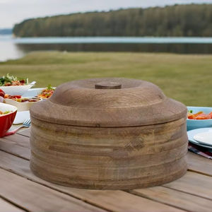 Élégant récipient en bois pour roti, structure durable, conçu pour une utilisation quotidienne dans la cuisine indienne, fabriqué à la main. - Product Image 6