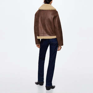 Chaqueta Casual de Piel de Oveja para Mujer, con Cierre, Forro de Lana de Alta Calidad, Ecológica, Resistente al Viento y Ligera para Invierno - Product Image 5