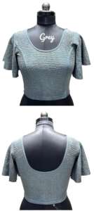 Rashi's Modern Heavy Crush Foil Lining Blouse Summer Formal avec Fine Strach et Butterfly Pattern Ready to Use Sleeves - Product Image 3