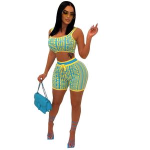 Conjuntos de 2 piezas, pantalones cortos para mujer, conjuntos de camiseta sin mangas corta y pantalones cortos, traje atlético para correr para mujer, pantalones cortos de motorista, trajes - Product Image 1