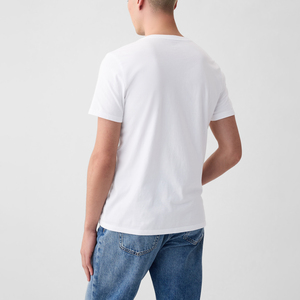 T-shirt col V 100 % coton pour homme, qualité supérieure, impression numérique personnalisée, vente en gros, directement de l'usine - Product Image 3