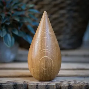 Newest Design Wooden Teardrop <b>Urn</b> for Human or <b>Pet</b> Ashes Elegant Natural Oak Memorial Keepsake Hand-polished wood grain - Product Image 2