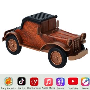 Altavoz inalámbrico A9 creativo coche de madera antiguo altavoz de estilo clásico con soporte para teléfono móvil - Product Image 6