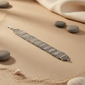 Chevillère géométrique en argent 925 pour femme, bijoux de pied bohème avec plaqué or, pierre en moissanite, matériau en laiton, cadeau - Product Image 3