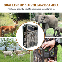 KW698A cámara de rastreo de caza de Vida Silvestre cámara de exploración de 2 sensores de doble lente cámara de juego 4K fácil de navegar fácil de usar 512GB